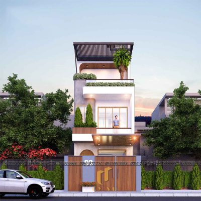 phối cảnh mặt tiền nhà phố nhà anh cường