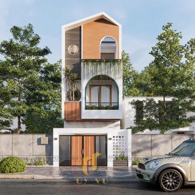 phối cảnh mặt tiền nhà phố nhà anh phát